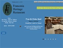 Tablet Screenshot of franconiaheritage.com